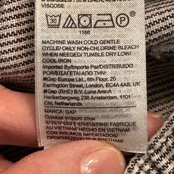 The GAP Women’s Large Striped Linen Viscose Wide Leg Elastic Waist Pants - Picture 7 of 8